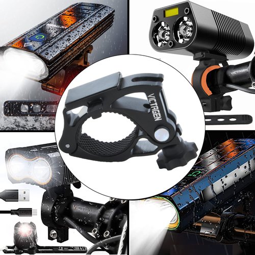 Replacement Bike Mount for Bike Light, Bike Lights Aluminum Mount, Universal Bike Headlight Bracket, Bicycle Light Holder, Easy to Install Without Tools, for 22-33 Handlebar (1 Pack)