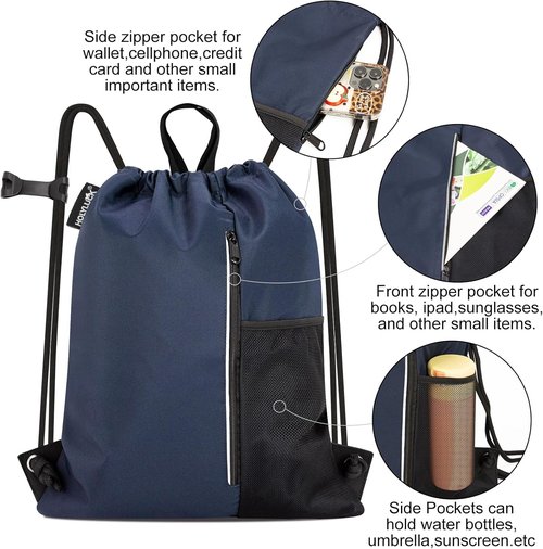 HOLYLUCK Drawstring Backpack - Versatile Gym Bag for Men & Women | Ideal for Beach & Sports