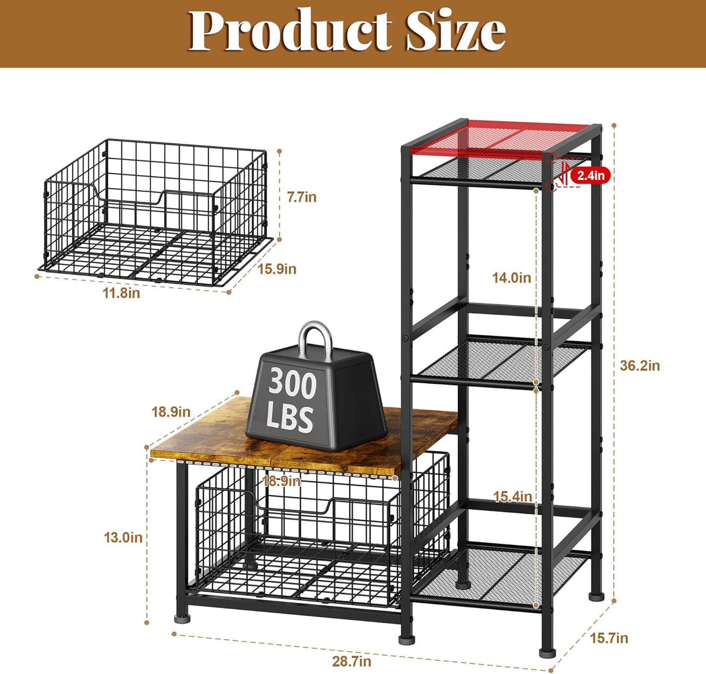 Yuyetuyo Mini Fridge Stand - Stylish Coffee Bar & Wine Cabinet with Storage Basket | Perfect for Dorms & Offices