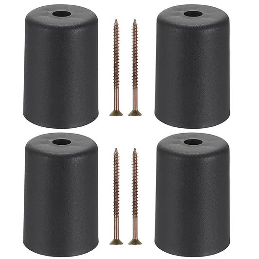 OwnMy 4PCS 3 Inch Plastic Furniture Legs Screw-in Plastic Sofa Legs Couch Legs Couch Feet Replacement Kit, Black Round Chair Legs for Coffee Table Cabinet Bed Risers