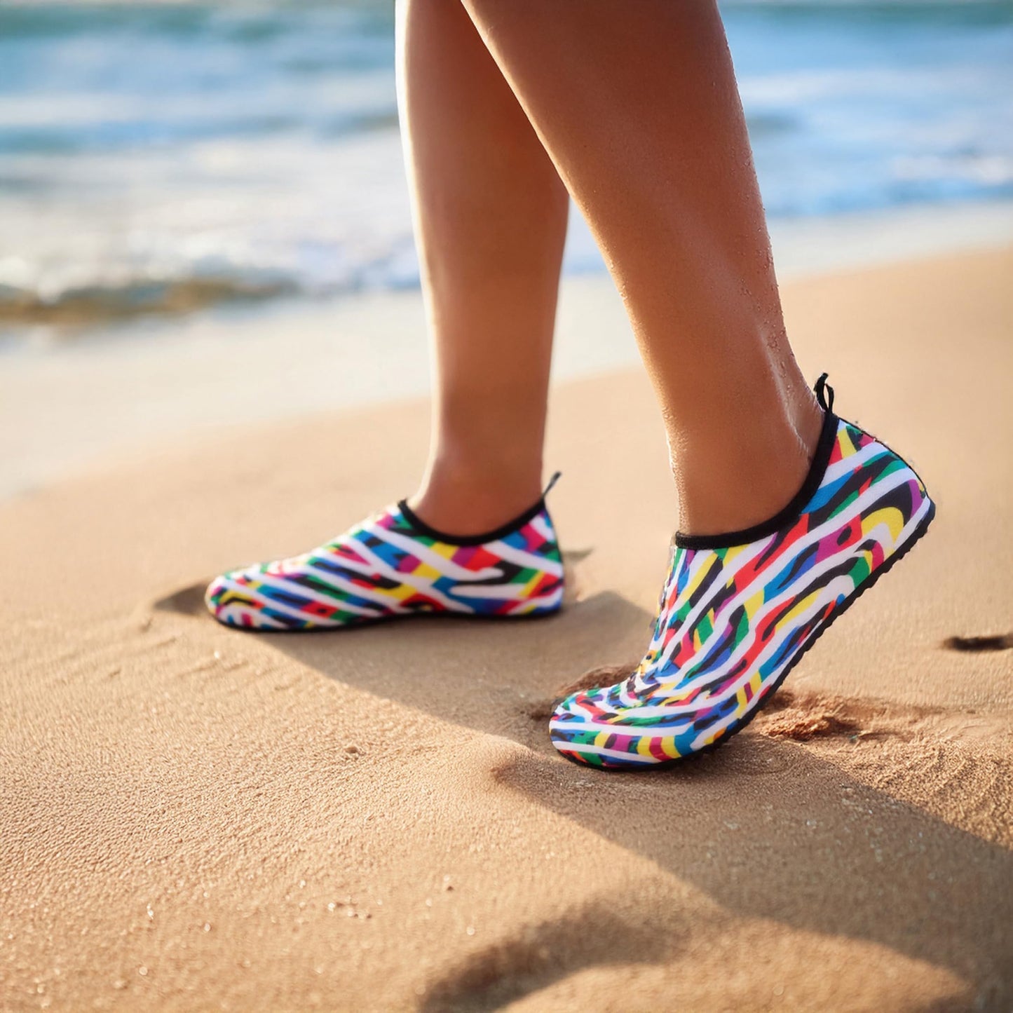 Men Women Water Shoes Quick-Dry Aqua Socks Barefoot Slip-on Summer Slippers for Beach Swim Sport Surf Yoga Exercise Color Wave