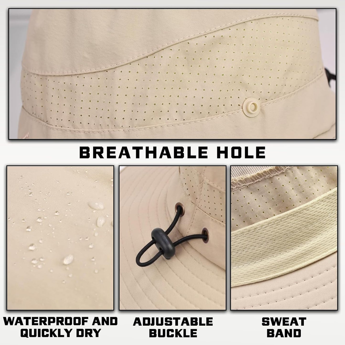 Skiennix Safari Hat - UPF50+ Protection Wide Brim Fishing Hat with Neck Flap | Ideal for Beach & Hiking