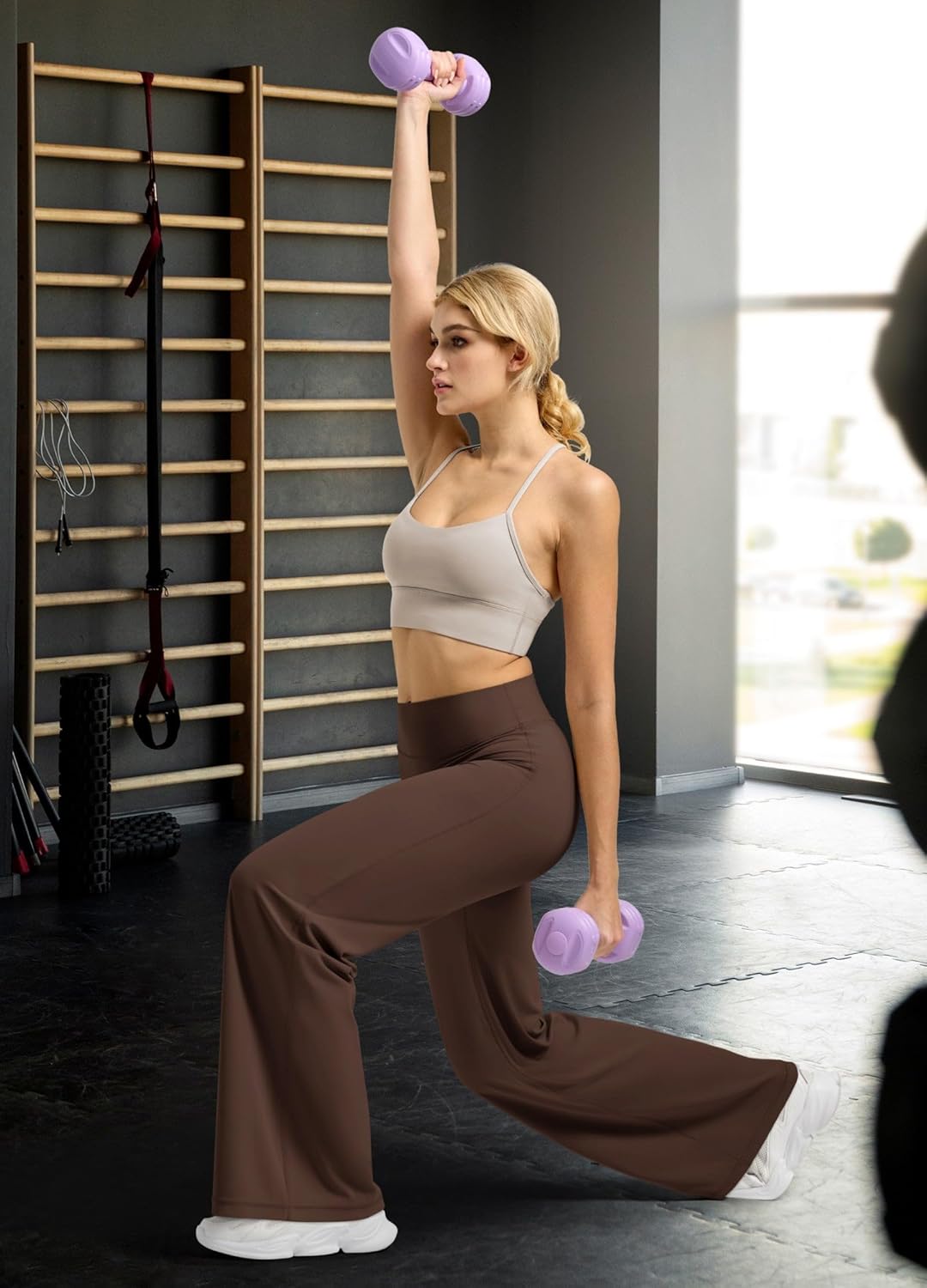 Willit Women's High Waist Buttery Soft Workout Leggings - 31" Straight Leg Yoga Pants in Deep Brown, XS