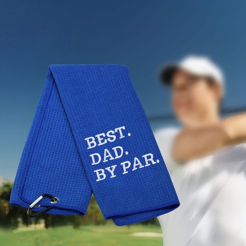 Dad Golf Towel Embroidered Golf Towel Gift Golf Golf Towel Gift Papa Golf Towel (Best DAD Blue)