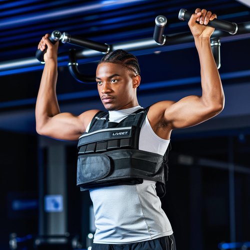 Liveet Adjustable Weighted Vest for Men Women, 20lb Weight Vest with 20 Removable Weights
