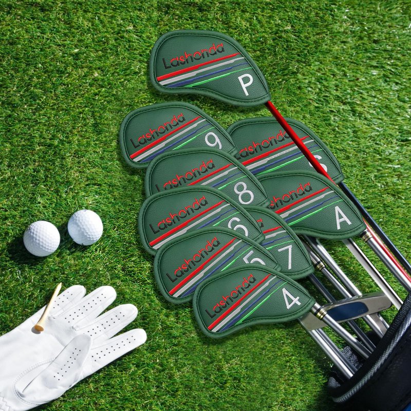 9PCS Golf Headcovers Golf Iron Head Covers Value 9 Piece Set, Synthetic Leather Deluxe Club Headcover（Compatible with Iron Sets）