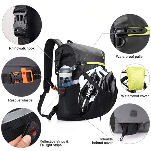 Rhinowalk Multifunction 24L Bike Pannier Bag Waterproof Bicycle Rear Seat Bag Laptop Backpack Motor Bag Luggage Bag