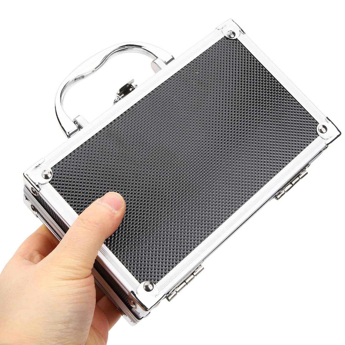 Veemoon Locking Storage Case,Aluminum Case Travel Cord Organizer, Storage Case, Barber Bag Hard Briefcase Aluminum Man Machine