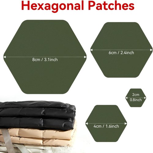 Harsgs Down Jacket Repair Patches - Self-Adhesive Waterproof Nylon Patches | 8 Pcs Green Set