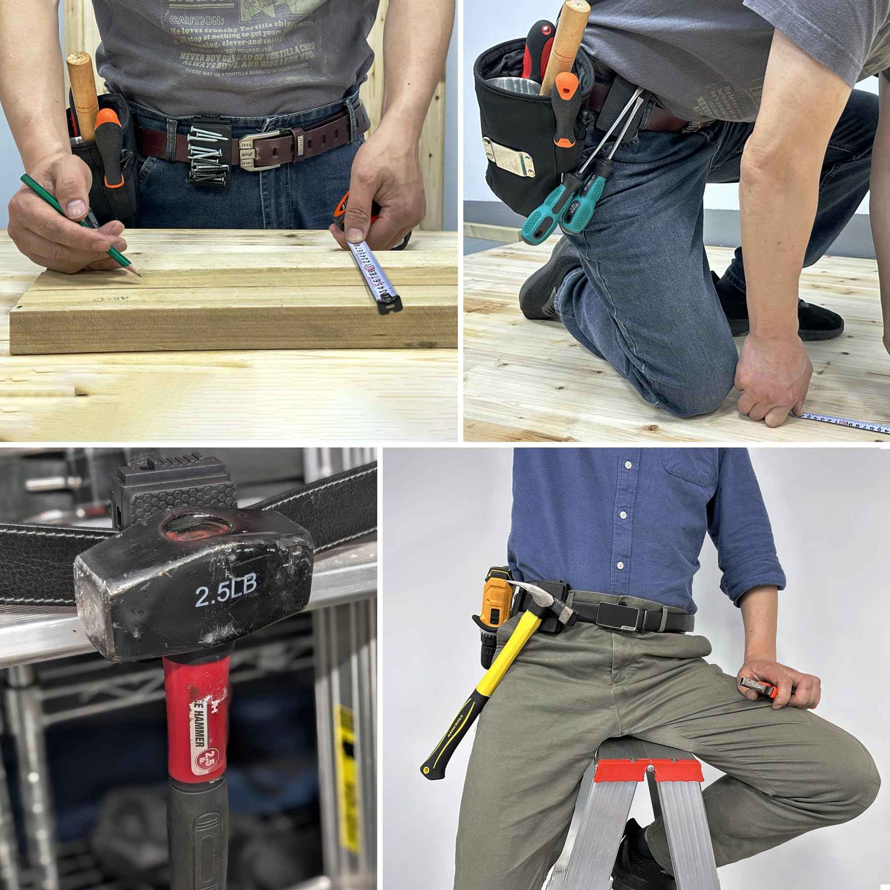 MUTUACTOR Magnetic Belt Clip Heav Duty, 2PCS Super Strong Tool Belt Tool Holster,Anti-Slip Rubber Coated Magnetic Belt Clip for Organizing Screwdrivers Hammers Wrenchs