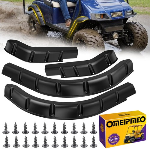 EZGO TXT Fender Flares, Golf Cart Front and Rear Fender Flares for EZGO TXT 1994-2013 Gas/Electric Golf Carts, Premium ABS Impact-Resistant Golf Cart Standard Fender Flare with Self Tapping Screws