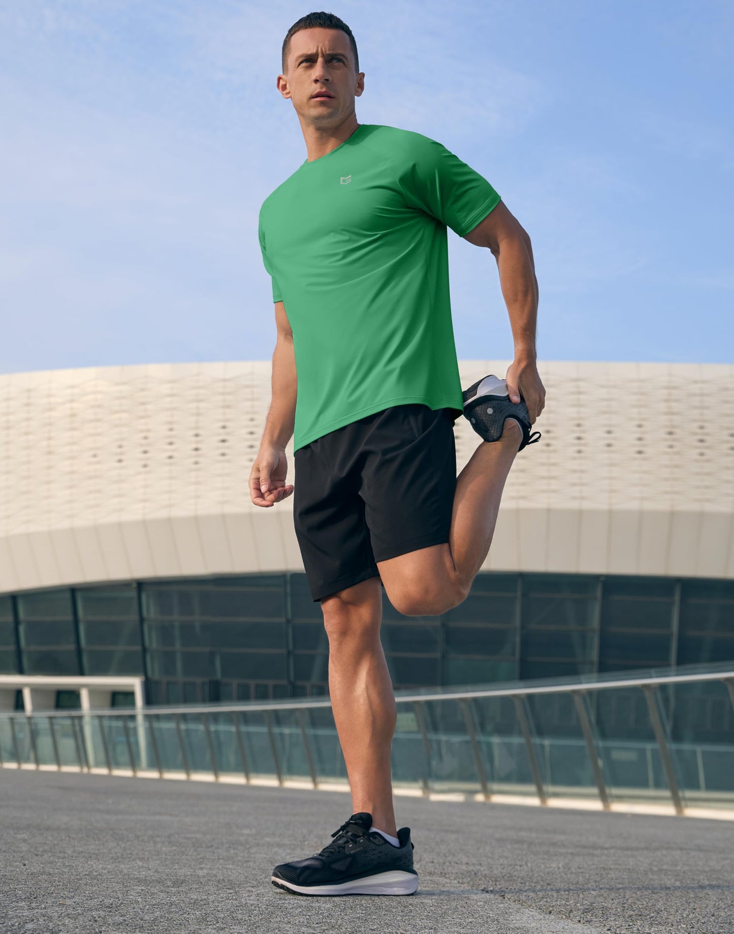 G Gradual Men's Athletic Workout T-Shirts Moisture Wicking Cooling Running Shirts Short Sleeve Performance Tee for Gym Tennis(Green,4XL)