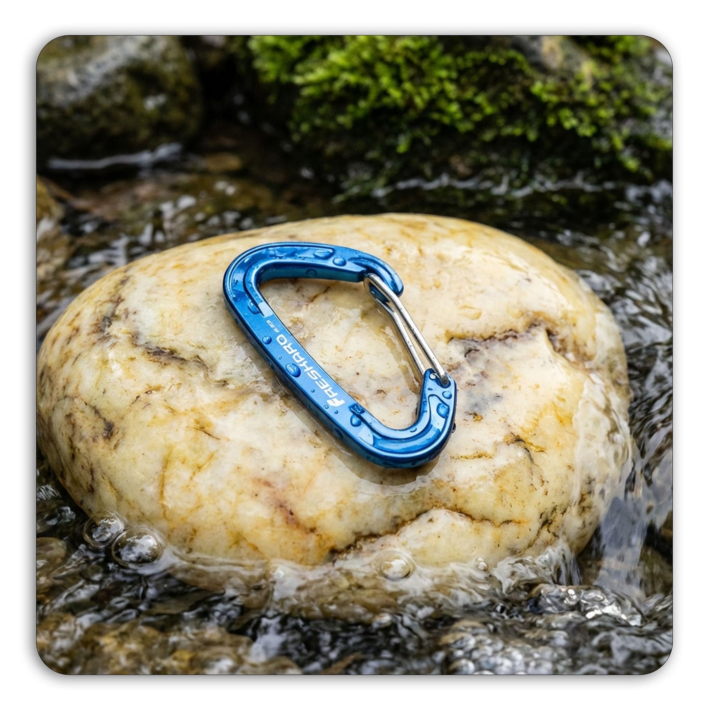 FresKaro 5pcs caribeener Clips, Wiregate Carabiner Heavy Duty, Small Sturdy Key Keychain Accessory, Not for Climbing, Mini Size, Ultra Light, for Hiking, Camping, Fishing, Outdoor, Backpack, Blue