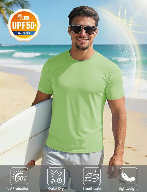 MAGCOMSEN Men's UPF 50+ Quick-Dry Athletic T-Shirt - Perfect for Running & Swimming | Performance Tee