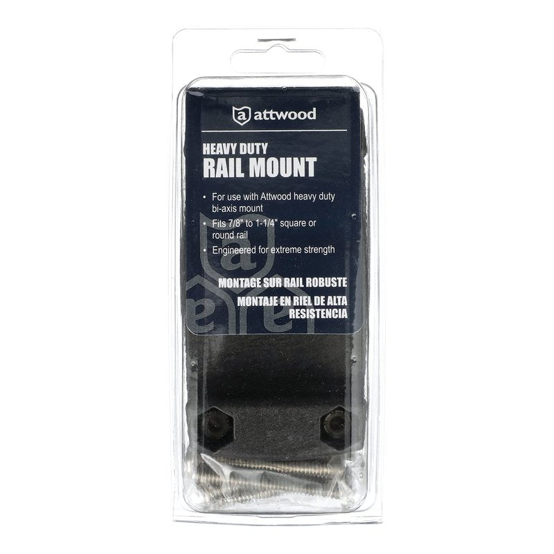 Attwood 5012-7 Heavy-Duty Rail Mount — For Use with Heavy-Duty Combo Mount, to Mount to Rails 3/4-In. to 1 ¼ In. Wide, Black
