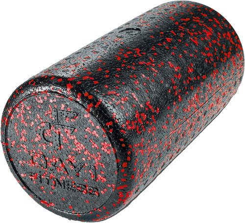Day 1 Fitness High Density Muscle Foam Roller - Ideal for Deep Tissue Massage & Pain Relief - Speckled Red, 12”