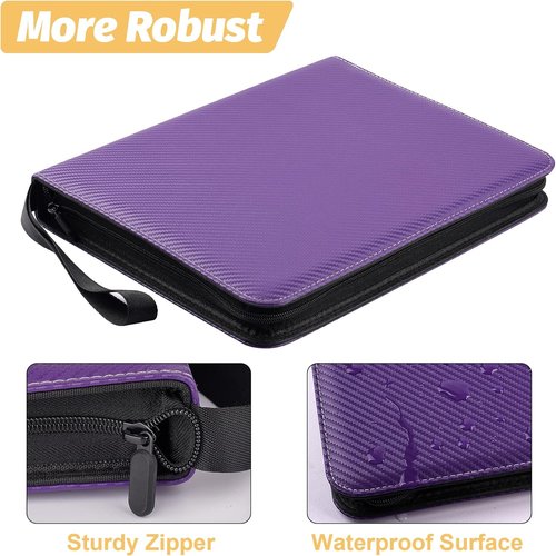 GERMUN 9 Pocket Card Binder - Premium Zip Trading Card Album for MTG, TCG & Sports Cards | Purple