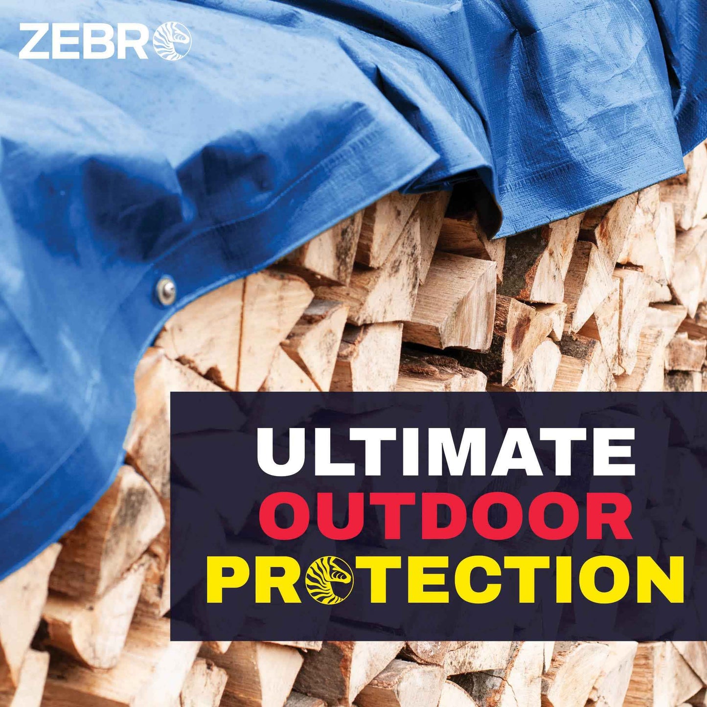 10' x 12' Blue Tarp with Grommets Reinforced - 5 Mil Thick - Durable UV Resistant Plastic Tarps Waterproof - Large Tarpaulin Cover for Outdoor Camping Over/Under Tent Tarp RV Roof Rain - Zebro