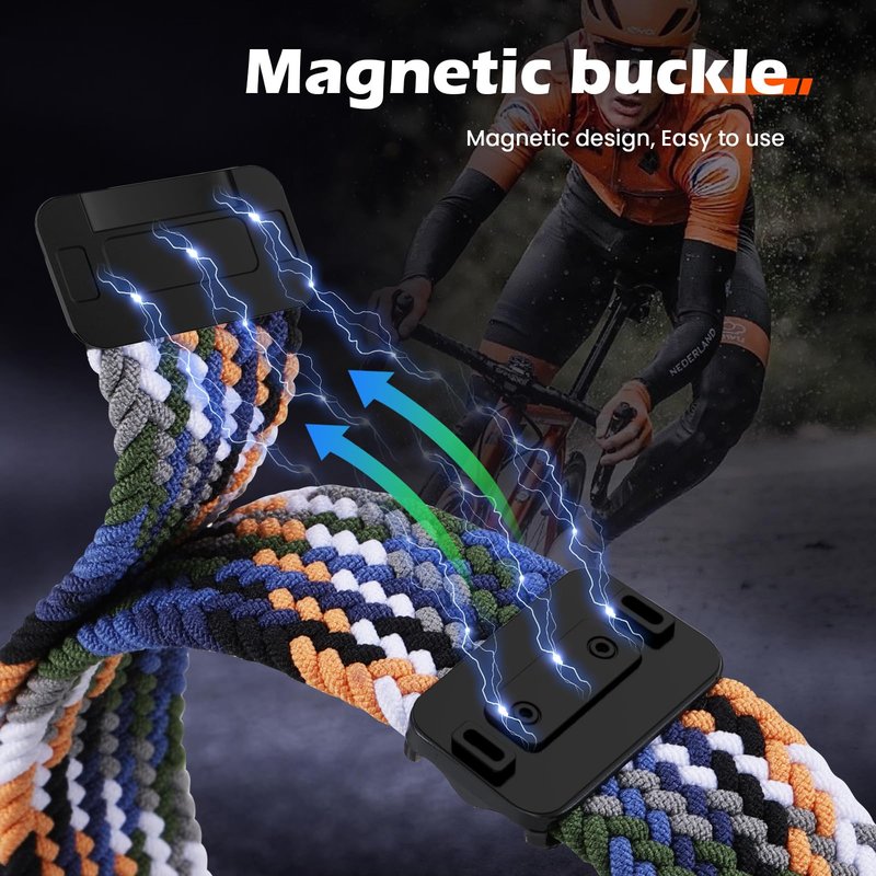 Zeeflufun Braided-Bands Compatible With Amazfit Active 2/Active 3 Premium/Active/GTR mini/GTS 4/4 Mini/3/2/2e/2 Mini,20MM Magnetic Stretchy Strap for Amazfit Bip 3 Pro/3/Lite/S Lite/U/U Pro Women Men