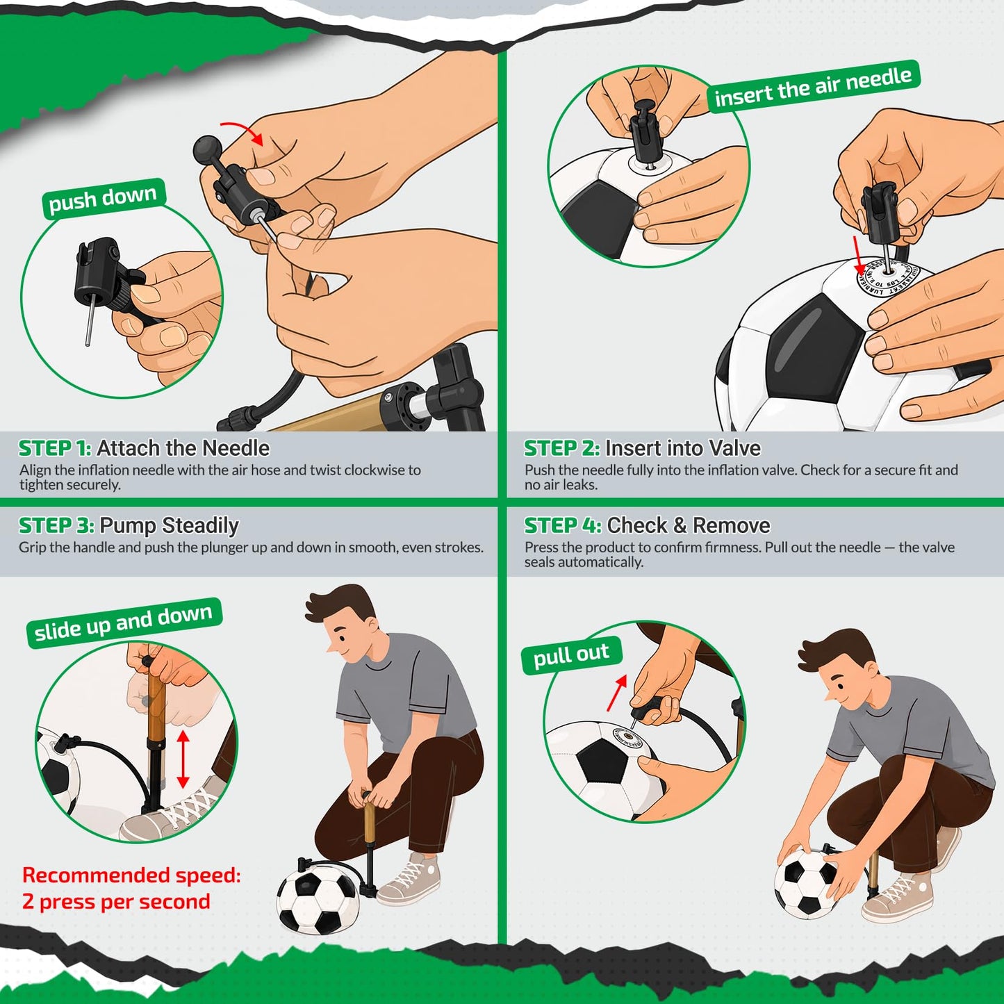 Happy Jump Folding Soccer Goal for Backyard, 2.1 x 1.5 Meters, 1.5 x 1.1 Meters, 1.2 x 0.9 Meters, 0.9 x 0.7 Metres