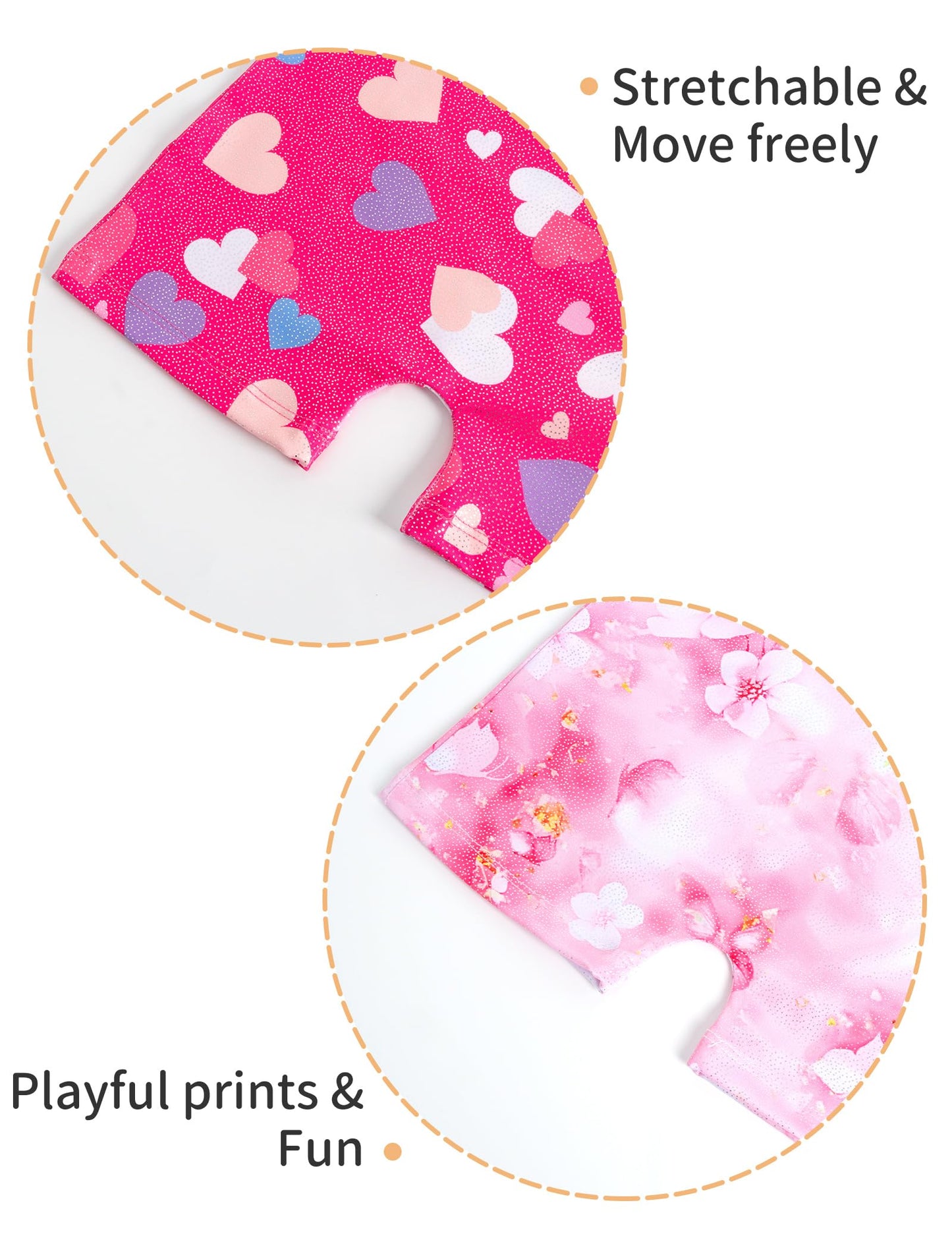 Nokecina Girls Gymnastics Leotards Size 8-9 Years 2 Pack Sparkly Pink Biketards Stretchable Unitards for Tumbling Class