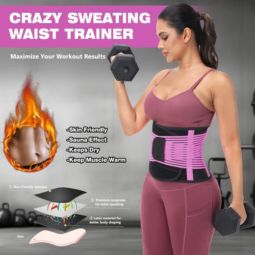KOOCHY Waist Trainer - Adjustable Sweat Band for Tummy Control & Weight Loss | Fitness Gym Accessory