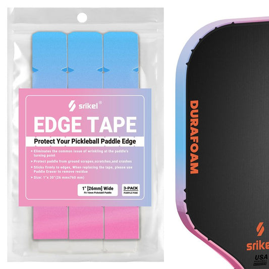 Srikel Pickleball Edge Guard Tape – Pickleball Paddle Edge Protection Tape 3 Pack, Head Edge Guard for 16MM Rackets,Easy Application,No Wrinkling,26MM Width Purple to Pink Gradient