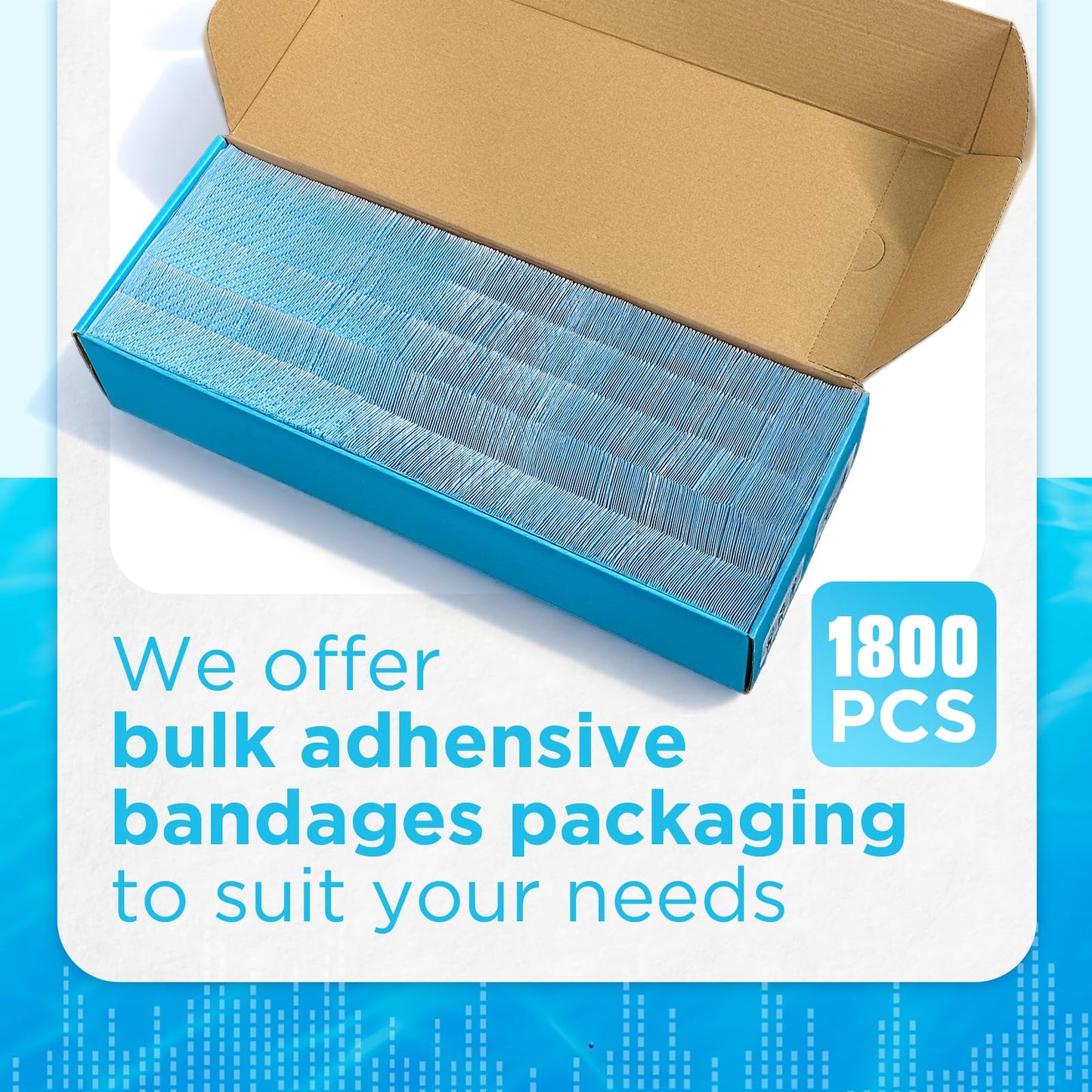 OK TAPE Adhesive Bandages, 1" x 3" Bulk Case of 1800, Waterproof Sterile, Clear & Breathable Sheer Strips for Minor Cuts & Scrapes – First Aid Supplies for Home, Businesses, Schools,Nurses and Clinics