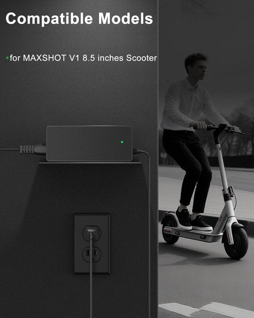 VHBW 42V Electric Scooter Charger Compatible with MAXSHOT V1 8.5 inches Commuting Electric Scooter
