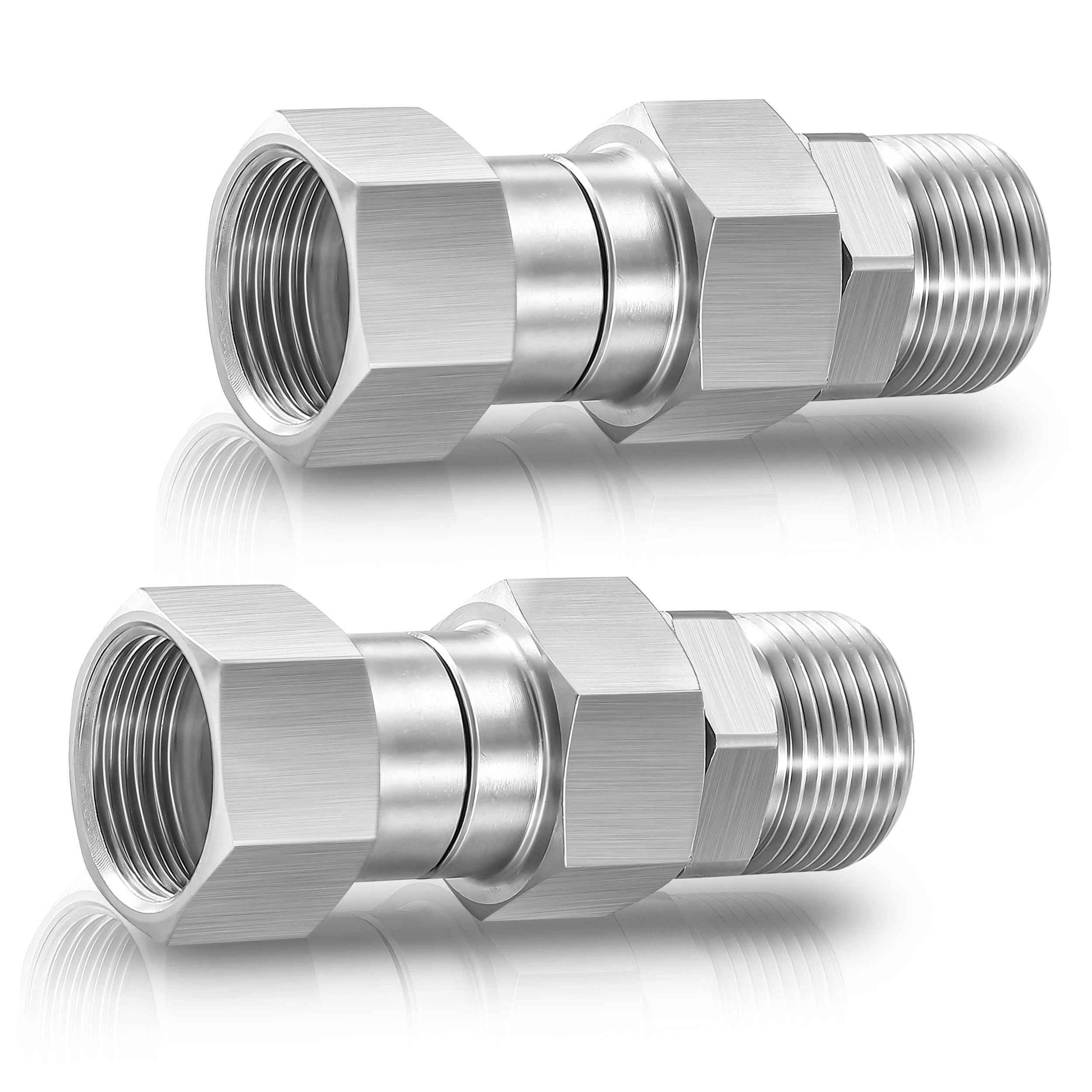 M MINGLE Pressure Washer Swivel Fitting, Metric M22 14mm Thread, Stainless Steel, 4500 PSI, 2 Pcs