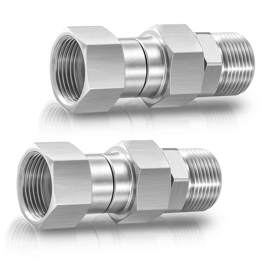 M MINGLE Pressure Washer Swivel Fitting, Metric M22 14mm Thread, Stainless Steel, 4500 PSI, 2 Pcs