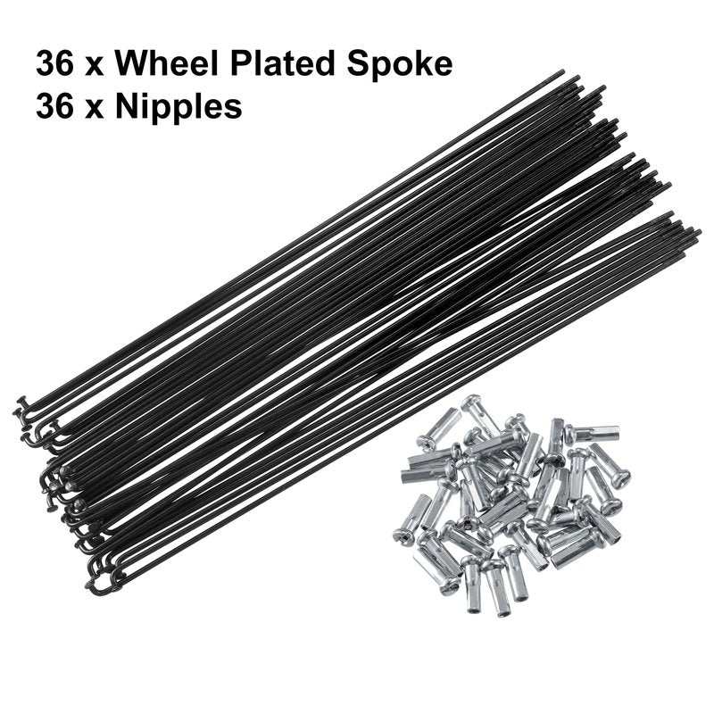 X AUTOHAUX 36 Pcs Bicycle Steel Spokes 14G Bike Spoke 222mm Length with Nipples for Most Bicycle