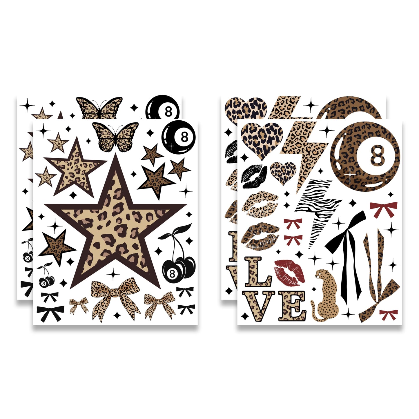 TwoDays 100Pcs Cheetah Print Wall Stickers, Trendy Leopard Print Room Decor Aesthetic for Cheetah Party Favors, Chic Luxury Y2K Fashion Decal for Home Bedroom Apartment Dorm