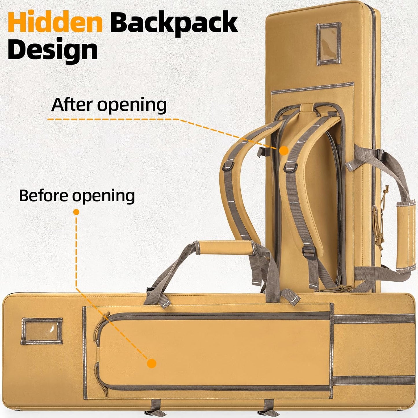 TORIBIO Double Rifle Case - Tactical Soft Bag for Firearm Storage & Transport | Fits 32" to 55" Rifles