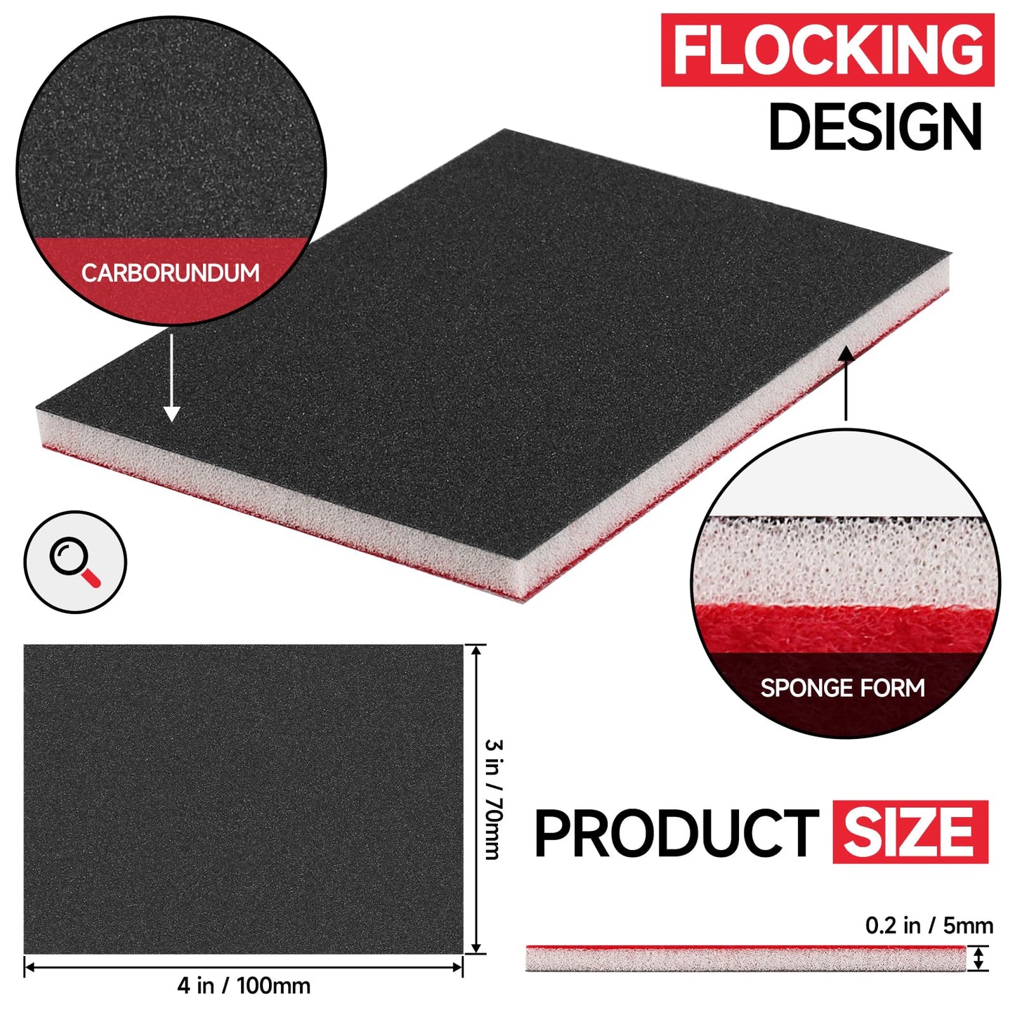 20 Pcs 3 x 4 Inch 320 Grit Sanding Sponge Set, Ultra Fine Sanding Sponges Pads, Soft Foam Hand Sander Block Wet Dry Sandpaper for Model Drywall Metal Wood Furniture Polishing