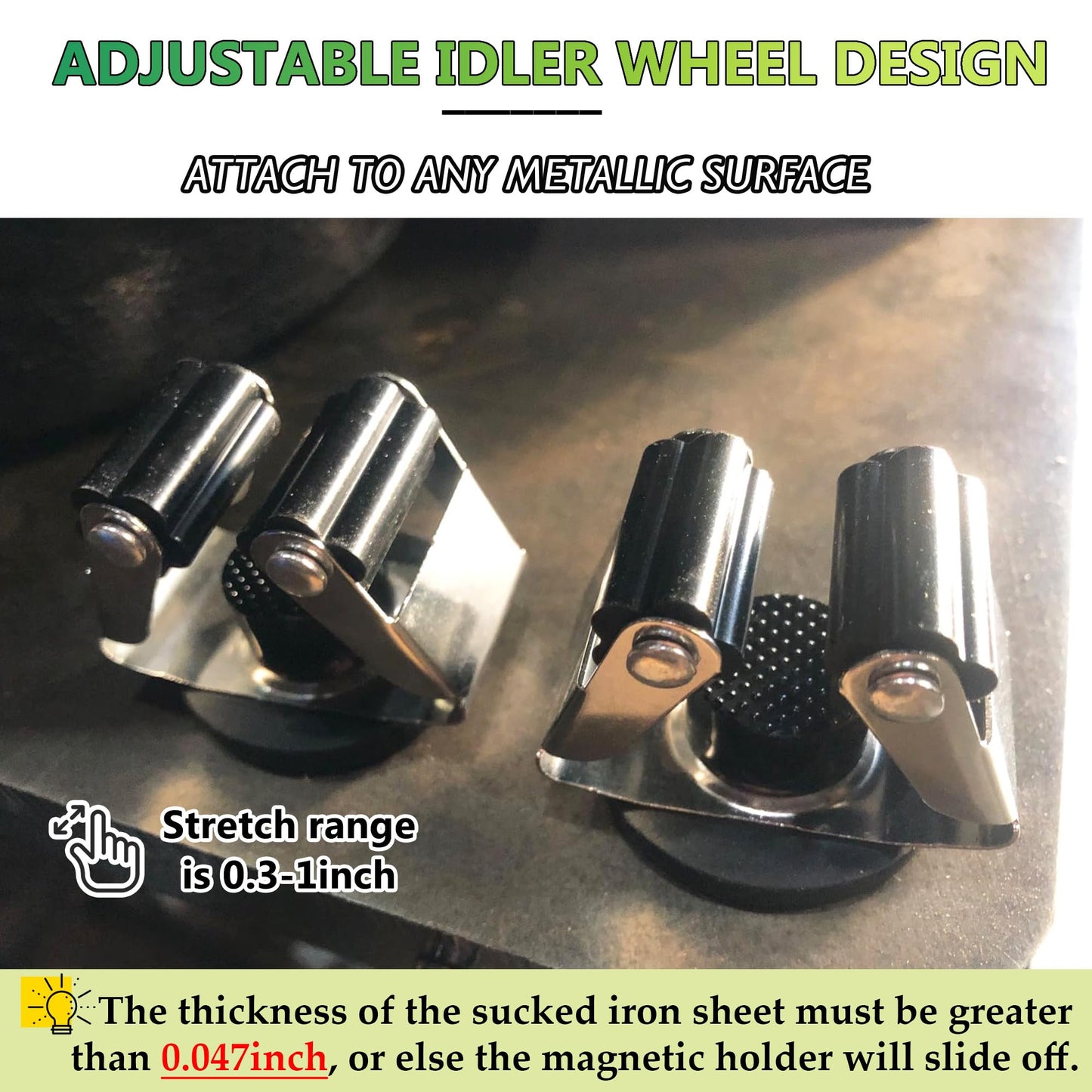 ULIBERMAGNET Magnetic Mop Broom Holder,6 Pack Heavy Duty Movable Magnetic Broom Holder Rack,Anti-slip Wall Mounted Utility Storage Mop Shovel Hanger for Garage, Kitchen, Laundry, Garden