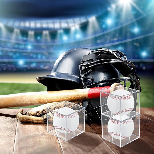 Baseball Case Display by [Brand Name] - UV Protected Acrylic Holder for Official Size Balls | 3 Pack