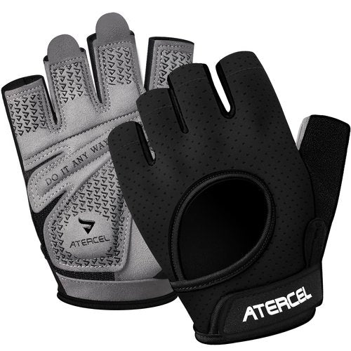 ATERCEL Weight Lifting Gloves Full Palm Protection, Workout Gloves for Gym, Cycling, Exercise, Breathable, Super Lightweight for Men and Women(Gray, L)