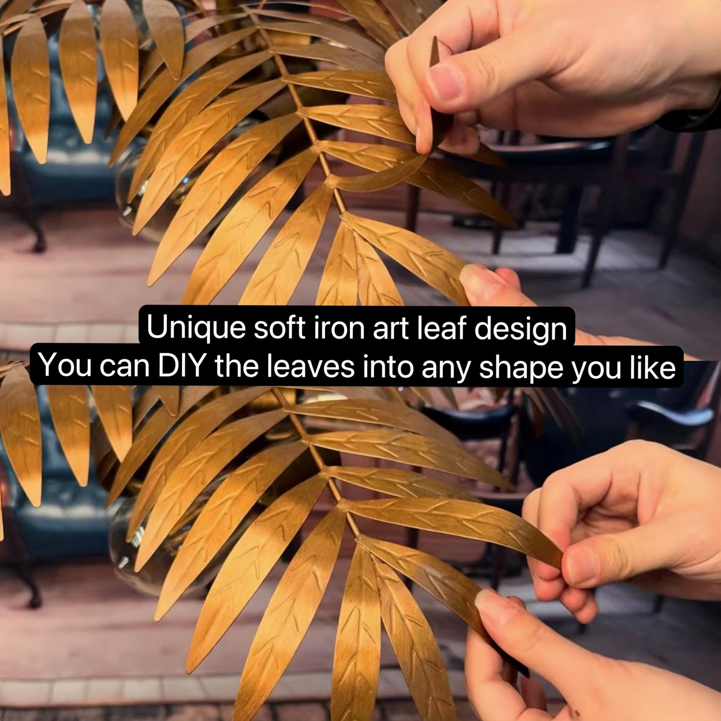 JCPYIUL Vintage Adjustable Tropical Coconut Tree Chandelier Rustic Leaves Pendant Light Palm Coconut Trees Creative Art for Bedroom Hallway Bar Kitchen Hanging Lighting Fixture