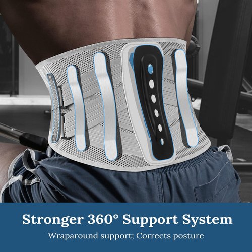 ITHW Adjustable 26° Ergonomic 3D Back Brace for Lower Back Pain Relief | Removable Stays, Breathable Mesh & Invisible Design, Office/Workout Use, Sciatica Relief/Herniated Disc, Unisex (Medium)