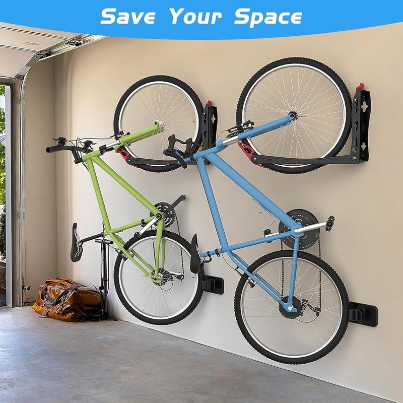 WALMANN BIKEPAL No Lifting Wall Mounted Swivel Bike Rack, Bike Wall Hangers for Garage Space Saving Vertical Bike Storage(1 Pack)