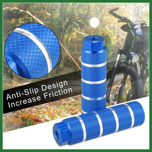 Motoforti 4pcs Aluminum Alloy Rear Foot Pegs Footrests Universal Blue for BMX MTB Bike Bicycle Fit 3/8 Inch Axles Long-Lasting