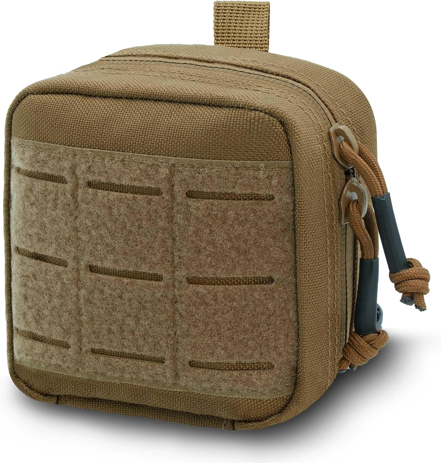 Upgrade Tactical Molle Admin Pouch - Laser Cut Design, 4x4 Inches, Interior Divider & Removable Pocket