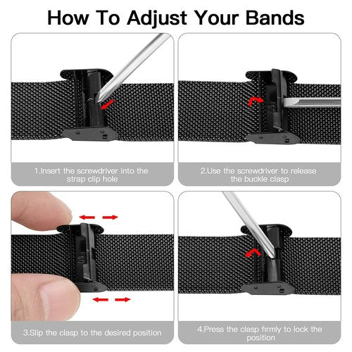 Maledan Metal Band Compatible with Fitbit Versa 2 Bands for Men Women, Adjustable Stainless Steel Mesh Loop Replacement Accessories for Fitbit Versa/Lite Smart Watch, Black