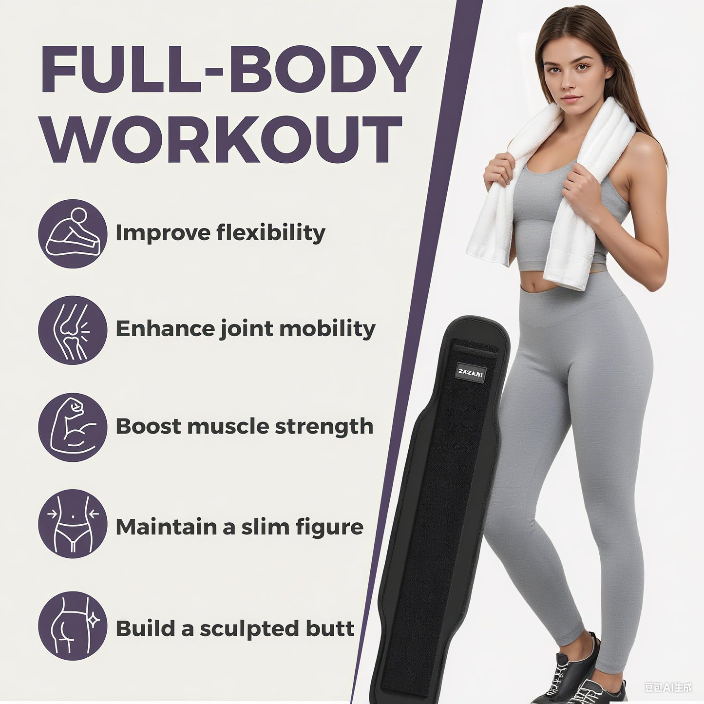 Hip Thrust Belt with Non-Slip Padding – Comfortable Hip Protection, Effective Glute & Booty Builder for Dumbbells, Kettlebells, or Plates – Portable for Home & Gym Workouts