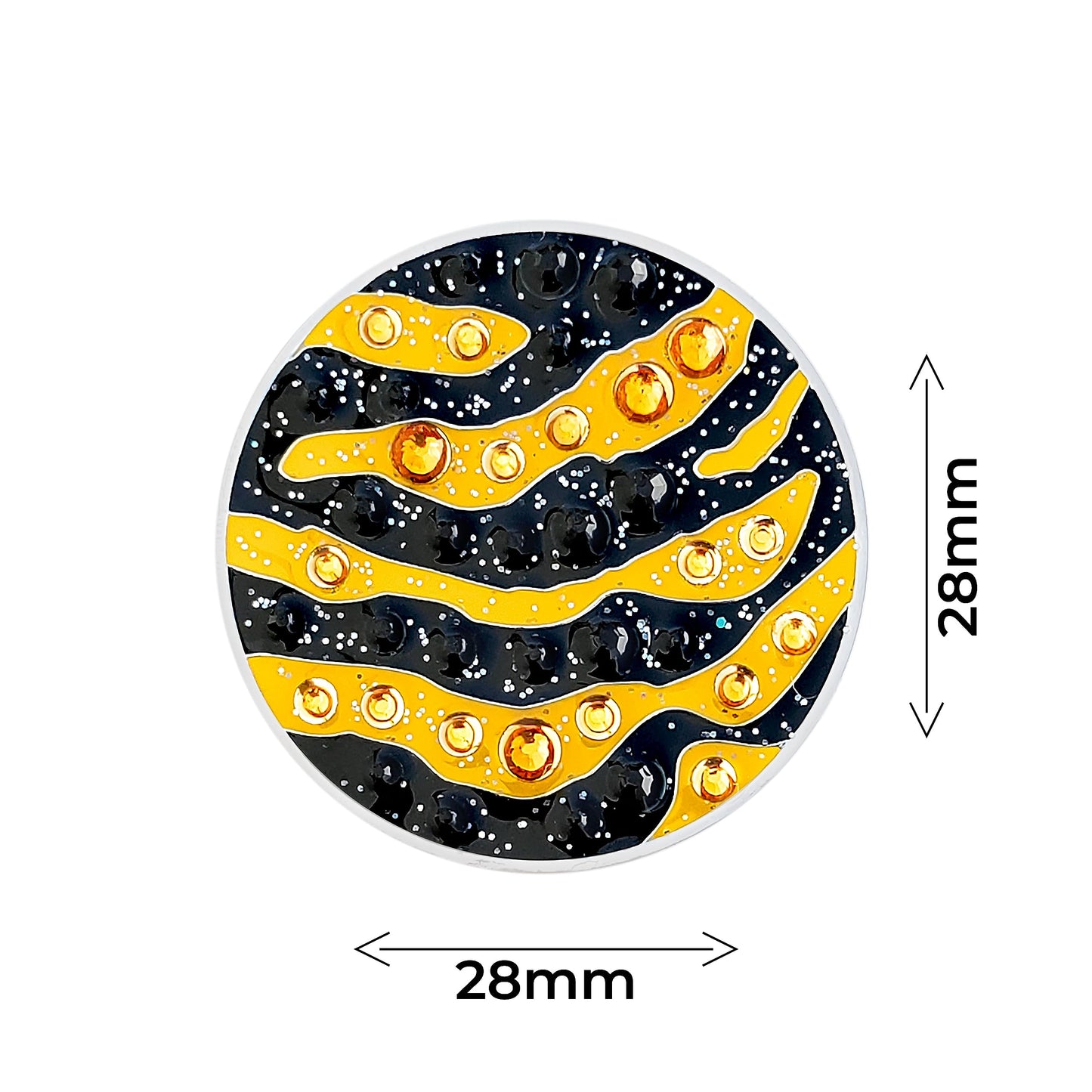 NAVIKA Tiger Print Golf Ball Marker with Austrian Crystals - Safari Animal Theme - Hat Clip Gift for Women Golfers