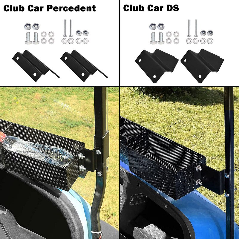 iLSKW Golf Cart Front Inner Basket Mesh Storage Tray Organizer for EZGO TXT & RXV, Clubcar DS & Precedent | Heavy Steel | Extended Additional Storage for Golf Carts