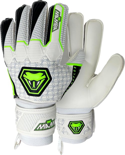 MAMBA Reflex Goalkeeper Gloves - Youth/Adult | Quality Latex Palm & Back Hand | Removable Finger Spine Protection