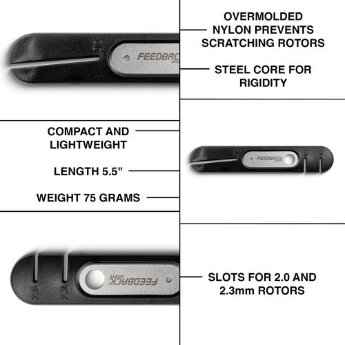 Feedback Sports | Bicycle Rotor Truing Fork 2.0 | Bicycle Disc Brake Rotor Straightening Tool | for Aligning Hydraulic and Mechanical Disc Brake Rotors