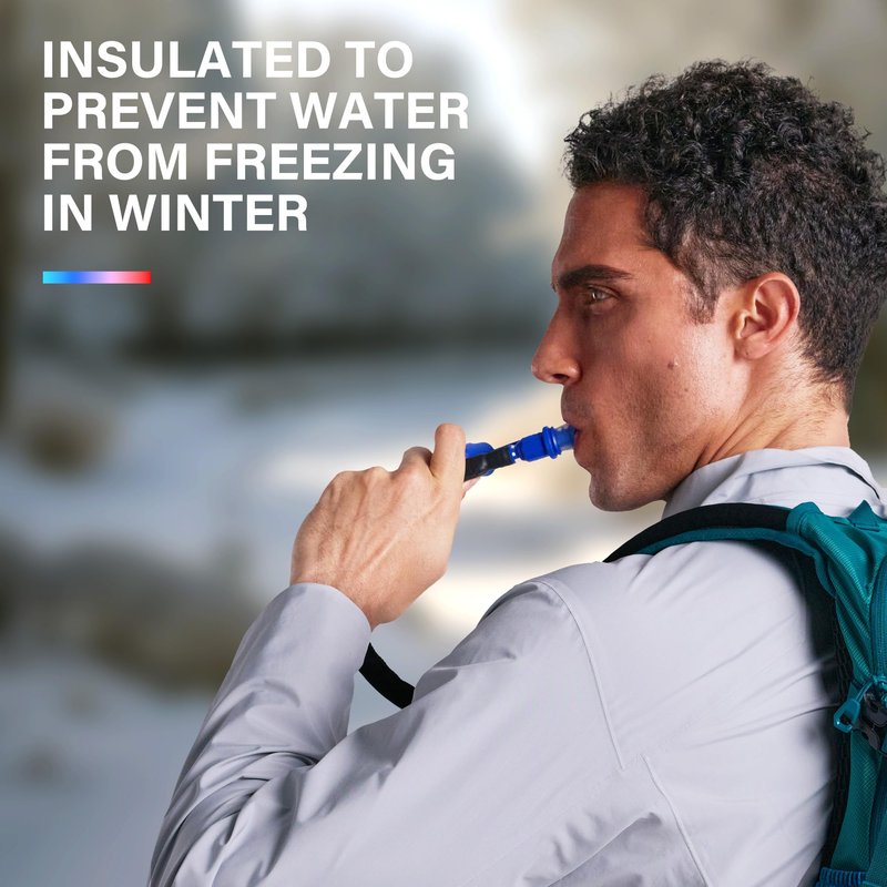 N NEVO RHINO Hydration Bladder 2L with Bladder Insulator, Water Bladder for Hiking Backpack, Leakproof Water Pouch, BPA-Free Water Reservoir Hydration Pack for Hiking Running Camping Cycling Skiing